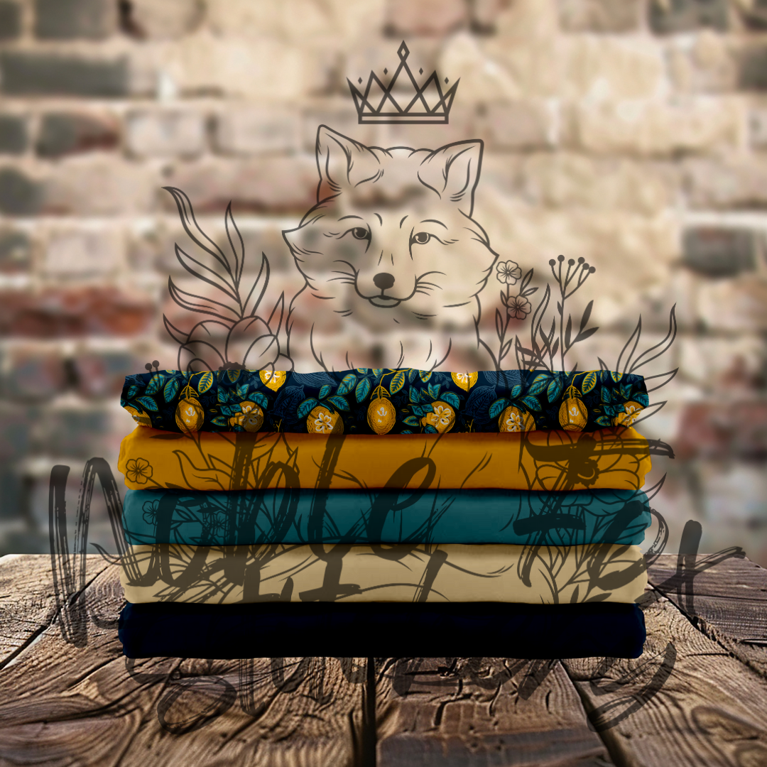 Embroidered Lemons Yard Bundle (+Solid Coordinates)