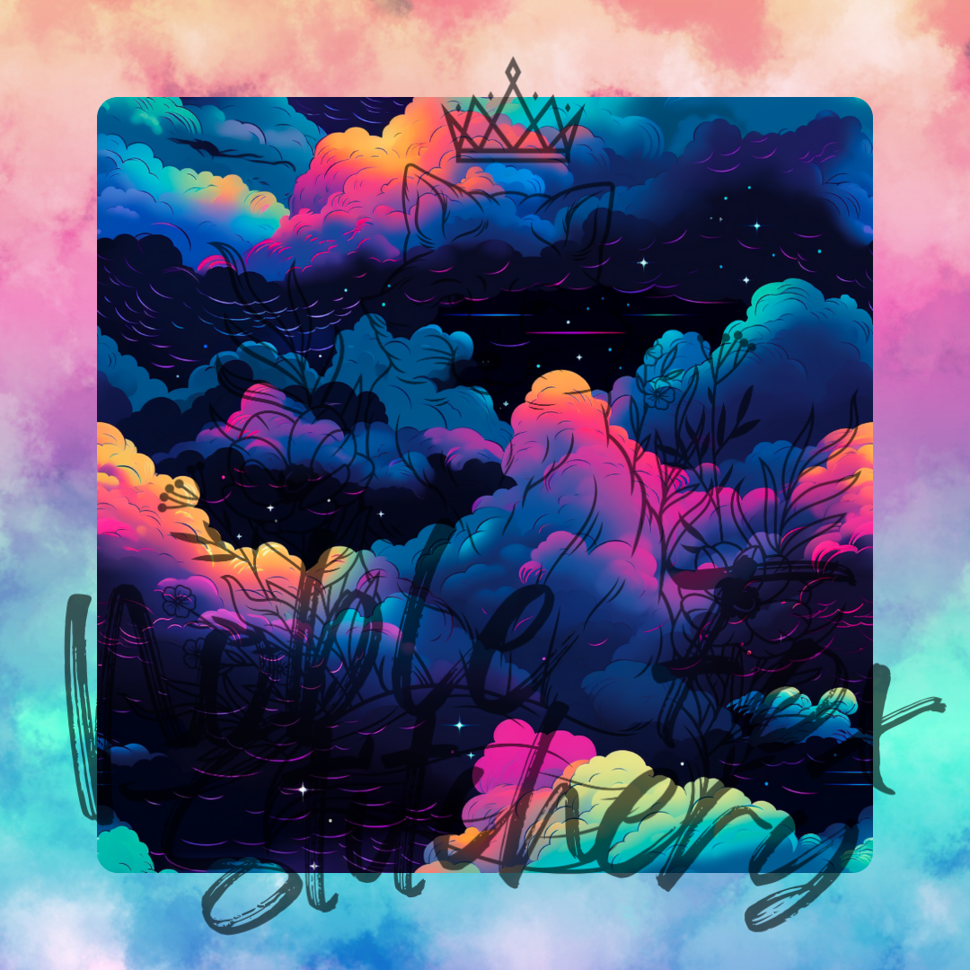 Neon Clouds 1/2 Yard Bundle Clouds + Solid Coordinates