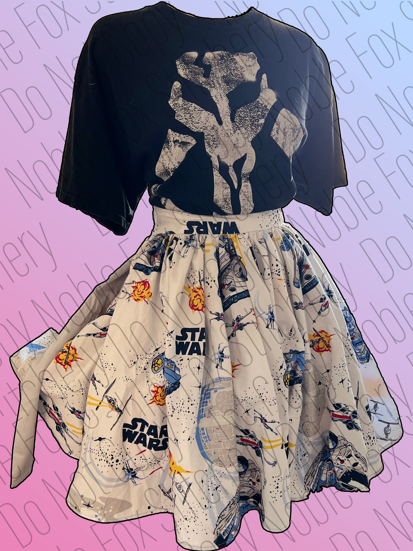 Galactic Threads: Upcycled Star Wars Skirt (Size 8-10)