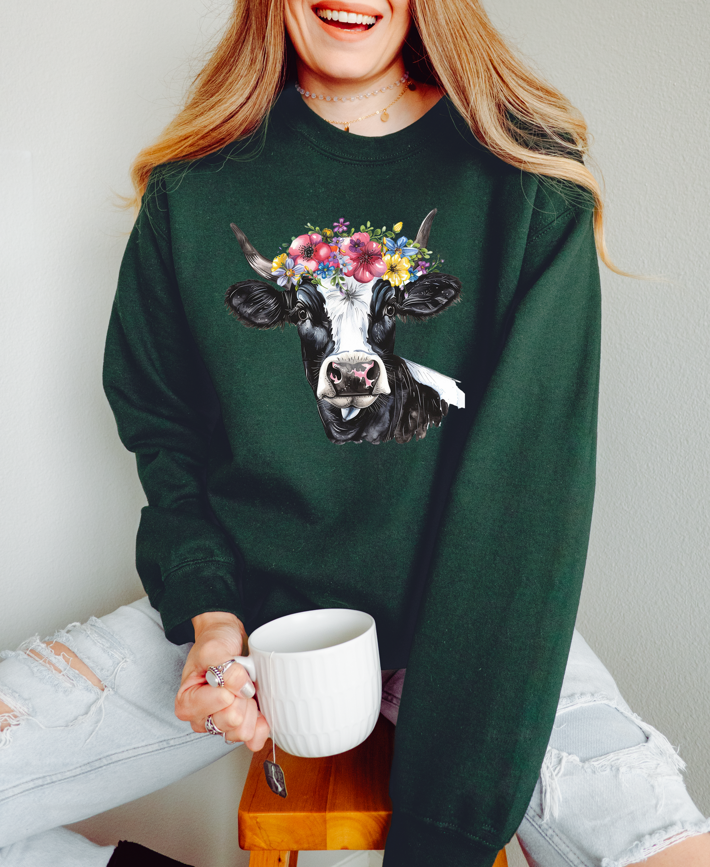 Heifer in a Flower Crown Sweatshirt/Tee