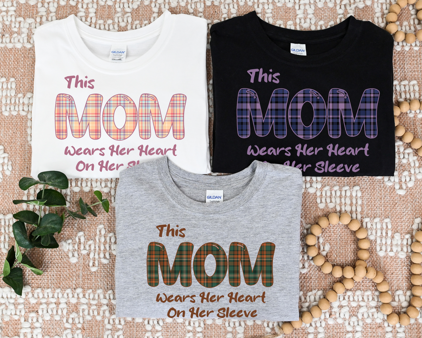 This Mom Wears Her Heart on Her Sleeve Customize-able Sweatshirt/Tee